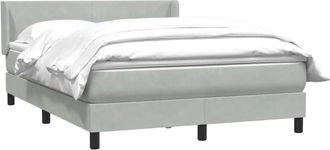 vidaXL Cama Box Spring Con Colch&oacute;n Terciopelo Gris Claro 160x210 Cm Vidaxl