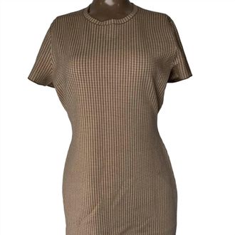Theory Womens Branteen Plaid Mini Dress In Truffle Brown