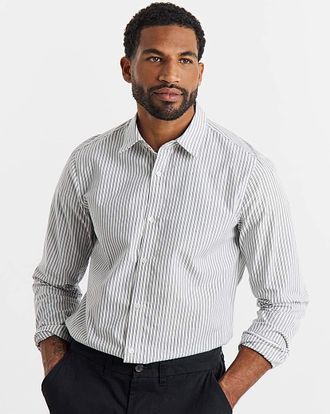 Jacamo Long Sleeve Poplin Stripe Shirt