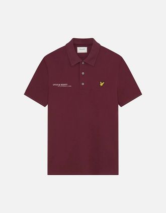 Lyle & Scott Mens Lyle & Scott Burgundy Co-ordinate Print Logo Short Sleeved Polo Shirt - Red - Size: 38