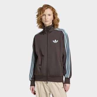 adidas Trainingsjacke ADIDAS ORIGINALS FIREBIRD TRACK LOOSE, Damen, Gr. XL, aurora coffee, icey blau, Obermaterial: 100% Polyester, Jacken Trainingsjacke, FI