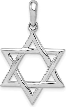 Diamond2Deal 14k White Gold Star of David Pendant