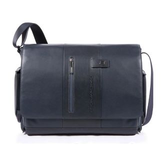 Piquadro 10.5/9.7 Laptop & i Pad Messenger Bag - Heren - Laptoptassen - Blauw - ONE Size - Leer - Tassen