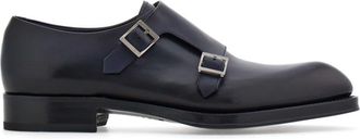 Ferragamo Double-monkstrap leather monk shoes - men - CALFSKIN/CALFSKIN/Goat Skin - 11.5EE - Blue