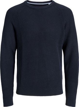 Jack & Jones Plus Size Strickpullover JJPANNEL KNIT CREW NECK AW25 PLS, Herren, Gr. 4XL, sky captain, Strick, Obermaterial: 58% Polyacryl, 42% Baumwolle, JACK & JONES PLUSSI
