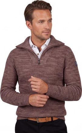 N-Z-A- NEW ZEALAND AUCKLAND NZA Bordeaux Trui Gemeleerd Half zip gebreid