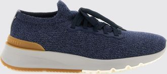 Brunello Cucinelli Sneakers basse in maglia di cotone con tirante
