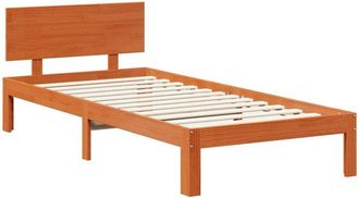 vidaXL Estructura De Cama Con Cabecera Marr&oacute;n Cera 70 X 190 Cm Vidaxl