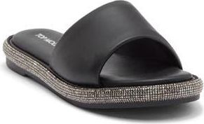 Top Moda Memphis Slide Sandal in Black Pu at Nordstrom Rack, Size 5.5