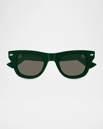 Bottega Veneta Men & apos;s BV1486S Bold Ribbon Stud Recycled Acetate Square Sunglasses
