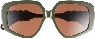 Chlo&eacute; Geometric Sunglasses in Green Green Brown at Nordstrom Rack