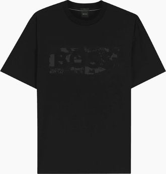 HUGO BOSS Mens TS_ Globe Graphic Logo Black T-Shirt - Size: 40