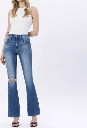Flying Monkey High Rise Bootcut Jeans In Bergenia
