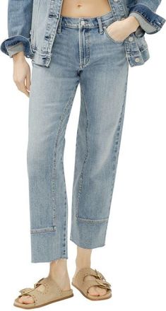 Silver Jeans Co Western Relaxed Ankle Straight Leg Jeans in Solstice at Nordstrom, Size 36