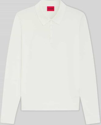 HUGO BOSS Slim Fit Poloshirt aus Viskose-Mix in Offwhite, Größe XXL