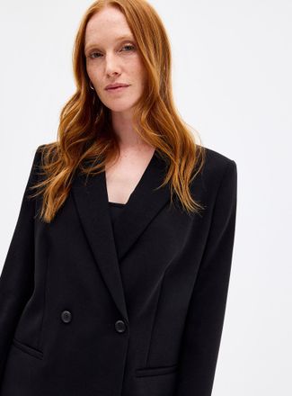 Contemporaine Womens Double-breasted textured crepe Blazer Jacket