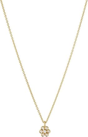 Sophie Bille Brahe 18kt geelgouden Lily Fleur Simple halsketting met diamant