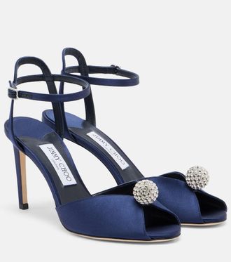 Jimmy Choo London Sacora embellished satin sandals