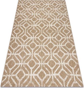 RugsX Rugsx - Carpet flat 48957265 Geometric rhombus natural beige string beige 120x170 cm