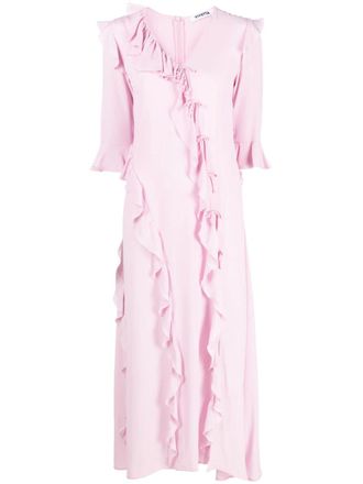 Vivetta asymmetric ruffle maxi dress - Pink