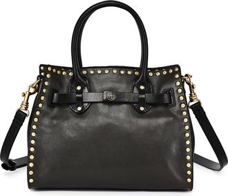 OLD TREND Westland Genuine Leather Studded Mini Tote in Slate at Nordstrom