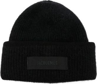 Jacquemus The Gros Grain Beanie - Dames - Hoeden - Zwart - ONE Size - Wol - Accessoires