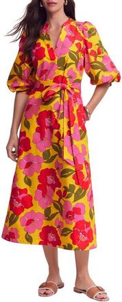 Boden Octavia Floral Cotton Dress in Yellow Radiant Bloom at Nordstrom, Size 10