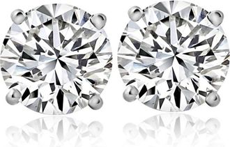 Pompeii3 2 1/4 Ct T. W. Round Cut Diamond Studs Lab Grown 14k White Gold