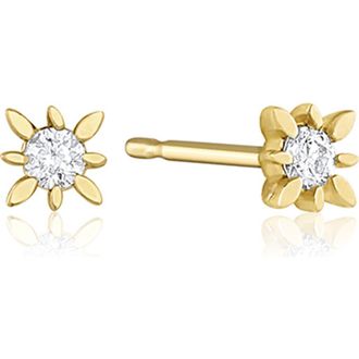 Set & Stones Geneva 14k Gold Diamond Studs in Yellow Gold at Nordstrom