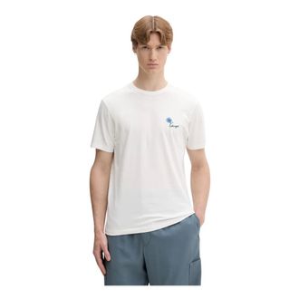 Kenzo Tops, Heren, Wit, XL, Katoen, Tulip Embroidered Slim T-Shirt
