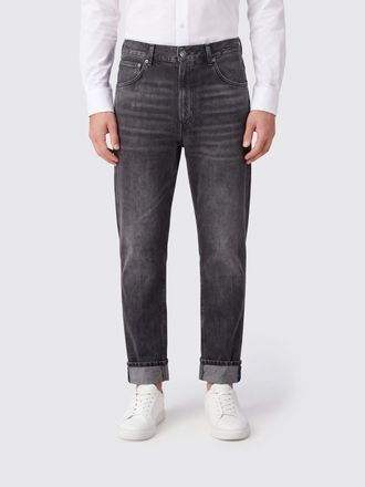 Dondup Jeans straight a cinque tasche in denim di cotone con risvolto