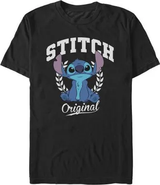 Lilo & Stitch Mens Lilo & Stitch Original Collegiate Stitch T Shirt in Black at Nordstrom, Size Xxx-Large