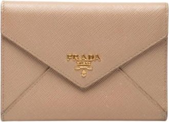Prada Pre-owned Wallets, female, Beige, Size: ONE SIZE Pre-owned Saffiano Wallet