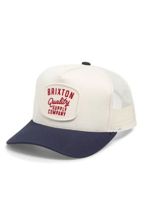 Brixton Oath III Snapback Baseball Cap in Off White/Midnight Blue at Nordstrom