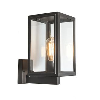 QAZQA R&uacute;stico L&aacute;mpara De Pared Industrial Gris Ip44 - Sutton Up Vidrio /acero Inoxidable Cubo /cuadrada Adecuado Para Led Max. 1 X 100 Watt - Qazqa