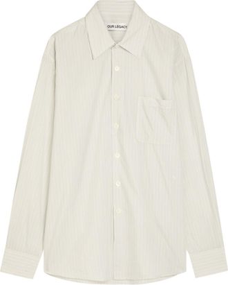 Our Legacy Above Pinstriped Cotton-blend Shirt - White - 52 (IT52 / XL)