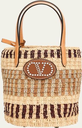 Valentino Garavani VLOGO Signature Small Crochet Bucket Bag