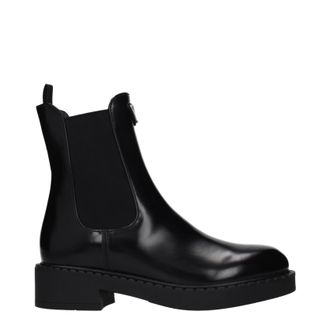 Prada Damens Stiefel Leder Schwarz