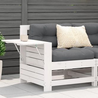 vidaXL Sof&aacute; Jard&iacute;n Con Reposabrazos Y Coj&iacute;n Madera Maciza Pino Blanco Vidaxl