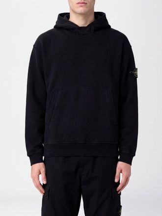 Stone Island Felpa con cappuccio in cotone con tasca a marsupio e logo