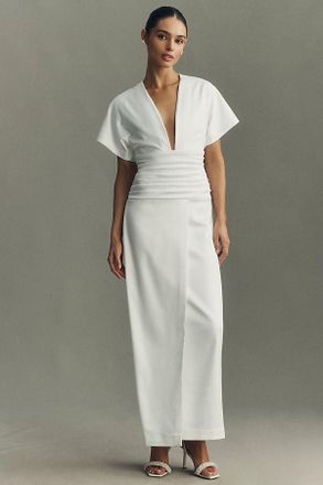 BHLDN Satin Dolman Sleeve Maxi Dress
