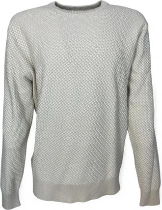 Calvin Klein Two Tone Honeycomb MW Sweater Pullover - Heren - Sweatshirts - Grijs - XL - Katoen - Hoodies & sweatvesten
