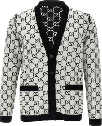 Gucci Womens Bicolor Wool Cardigan Clothing