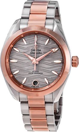 Omega Seamaster Automatic Waved Agate Grey Dial Ladies Watch 220.20.34.20.06.001