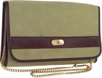 Dior Pre-owned Vintage Nylon Shoulder Bag - Dames - Vintage Clutch - Groen - ONE Size - Nylon - Vintage