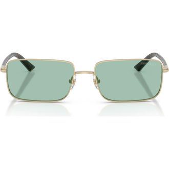 Jimmy Choo London 55mm Rectangular Sunglasses in Pale Gold /Green at Nordstrom