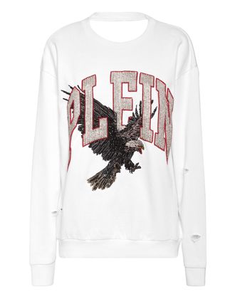 Philipp Plein Open Back Roundneck Sweatshirt Plein Eagle