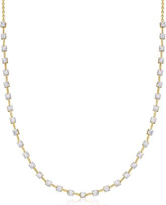 Ross-Simons Lab-Grown Diamond Necklace in 18kt Gold Over Sterling