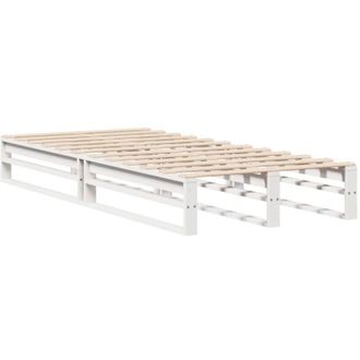 vidaXL Bed Frame without Mattress White 100x200 cm Solid Wood Pine Vidaxl