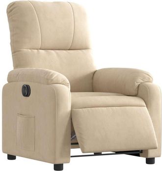 vidaXL Vidaxl - Poltrona Reclinabile Elettrica Crema in Tessuto di Microfibra